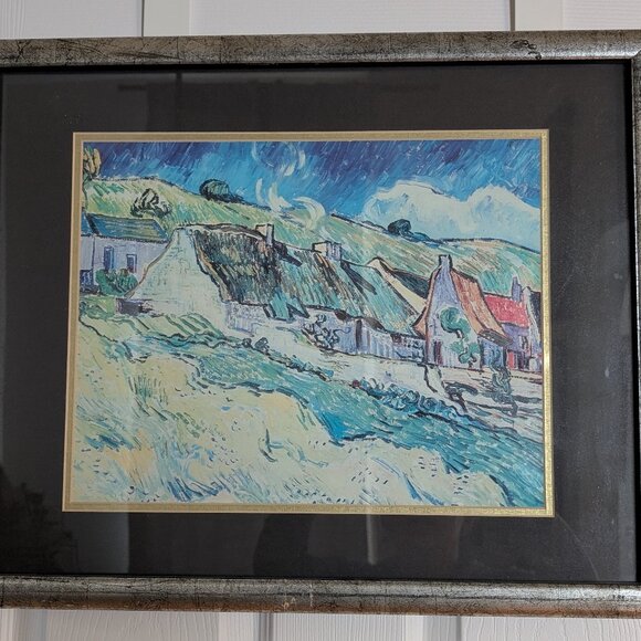 Van Gogh: Thatched Cottages at Cordeville - Framed Print (21.5"w / 17.5"h)